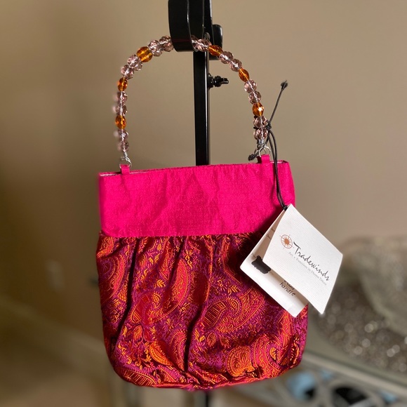 Evening bag with beaded handles - Picture 1 of 4